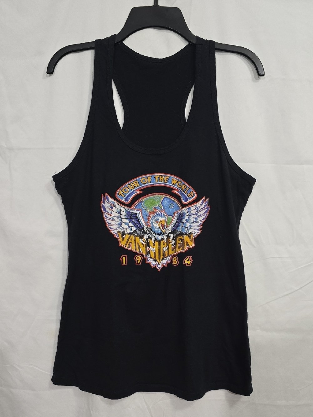 Van Halen 1984 Tour of the World Black Tank Top XL 100% Cotton Made in USA